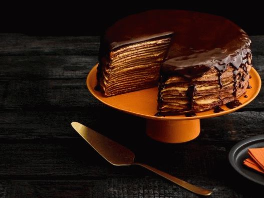 Фото торта палачинка со чоколадо и тиква