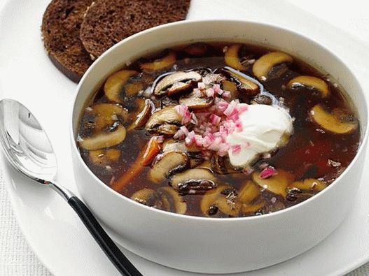 Фото супа од печурки со семе од треска