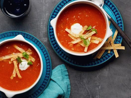 Фото-супа од тортила со домати