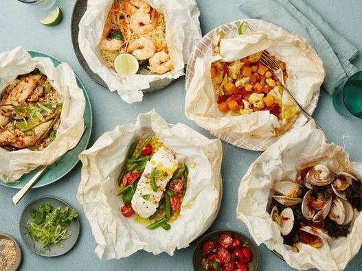 Фото Здрави јадења печени во пергамент, 5 рецепти